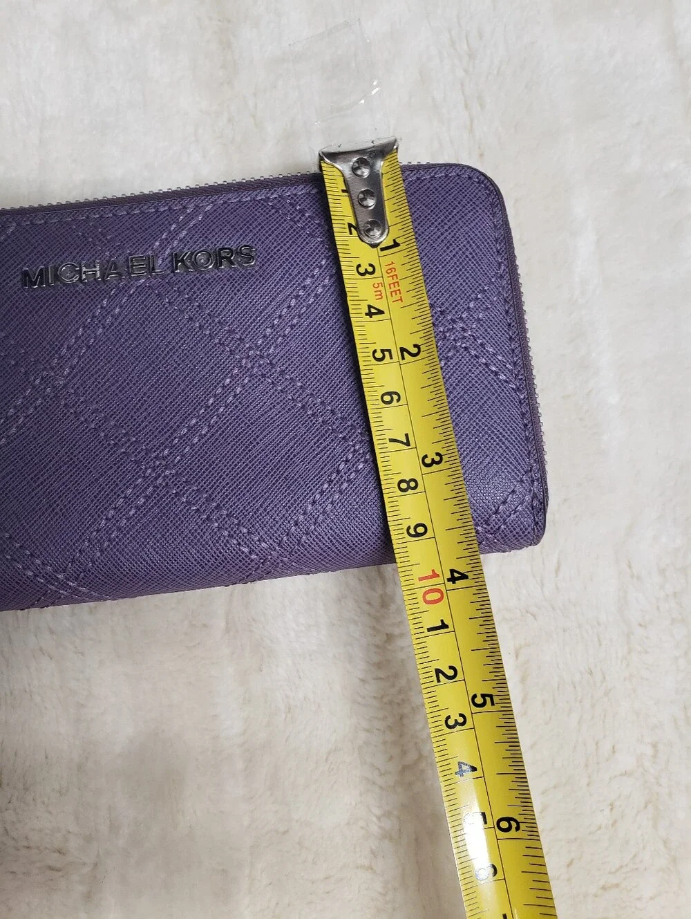 Michael Kors Purple Quilted Zip-Around Wristlet Wallet